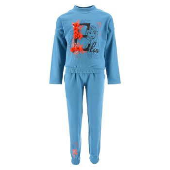 Textiel Meisjes Trainingspakken TEAM HEROES  ENSEMBLE JOGGING REINES DES NEIGES Blauw