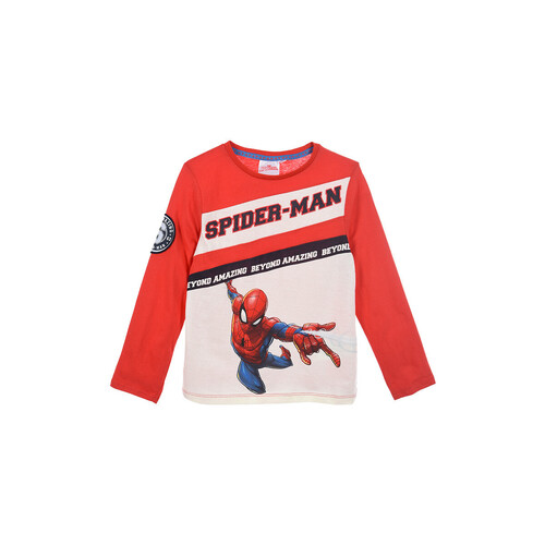 Textiel Jongens T-shirts met lange mouwen TEAM HEROES  T SHIRT SPIDERMAN Rood / Wit