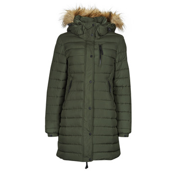 Textiel Dames Dons gevoerde jassen Superdry FUJI HOODED MID LENGTH PUFFER Kaki