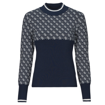 Textiel Dames Truien Guess LISE 4G LS SWEATER Marine