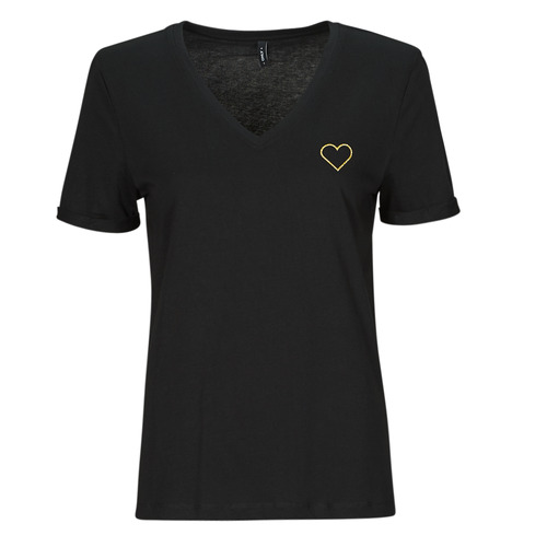 Textiel Dames T-shirts korte mouwen Only ONLKITA Zwart