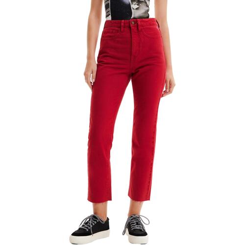 Textiel Dames Straight jeans Desigual JAVIERA 22WWDD09 Rood