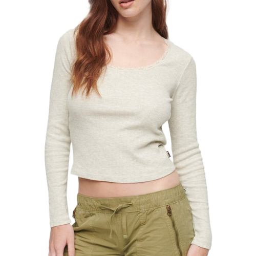 Textiel Dames T-shirts & Polo’s Superdry  Beige