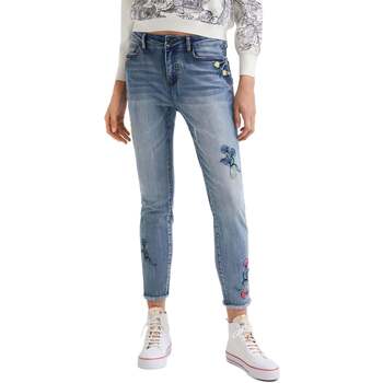 Textiel Dames Jeans Desigual Floral Skinny Jeans voor Dames Blauw