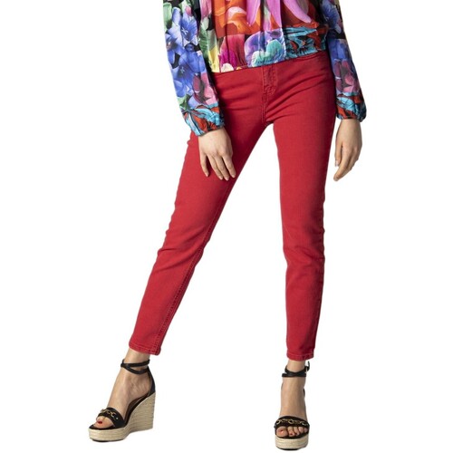 Textiel Dames Jeans Desigual rode skinny jeans voor dames Rood