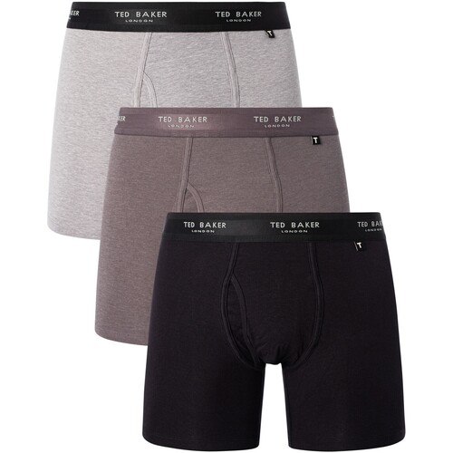 Ondergoed Heren BH's Ted Baker Katoenen stretch-boxershorts met 3 pakken Grijs