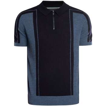 Textiel Heren Polo's korte mouwen Ted Baker Merino poloshirt met ritshals Blauw