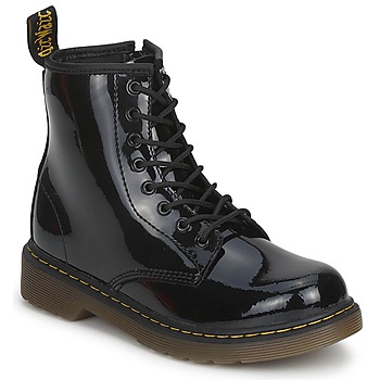 Buty Dziewczynka Buty za kostkę Dr. Martens JR BLACK PATENT LAMPER Czarny