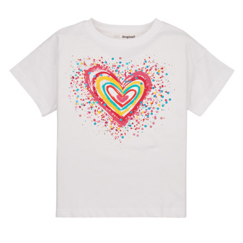 tekstylia Dziewczynka T-shirty z krótkim rękawem Desigual TS_HEART Biały / Wielokolorowy