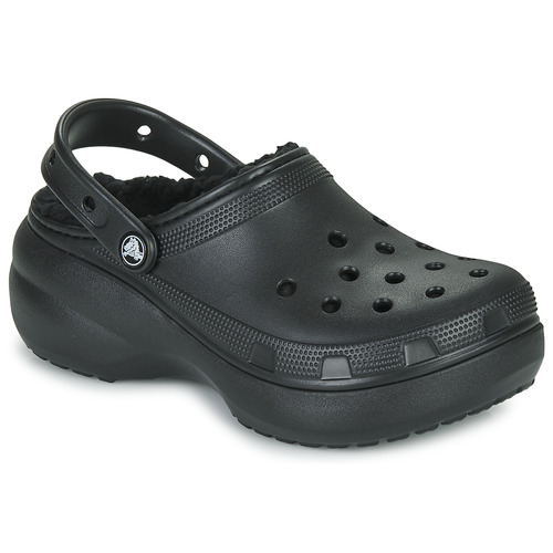 Buty Damskie Chodaki Crocs Classic Platform Lined Clog W Czarny