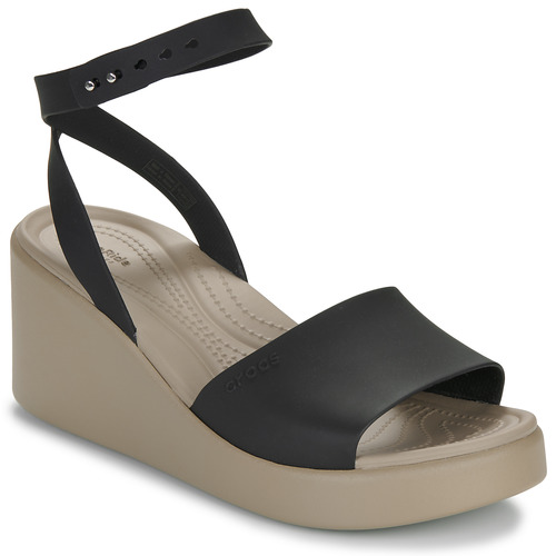 Buty Damskie Sandały Crocs BROOKLYN WEDGE Czarny / Beżowy