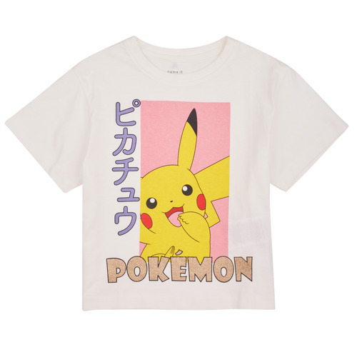 tekstylia Dziewczynka T-shirty z krótkim rękawem Name it NKFNABINA POKEMON SS LOOSE TOP BFU Biały