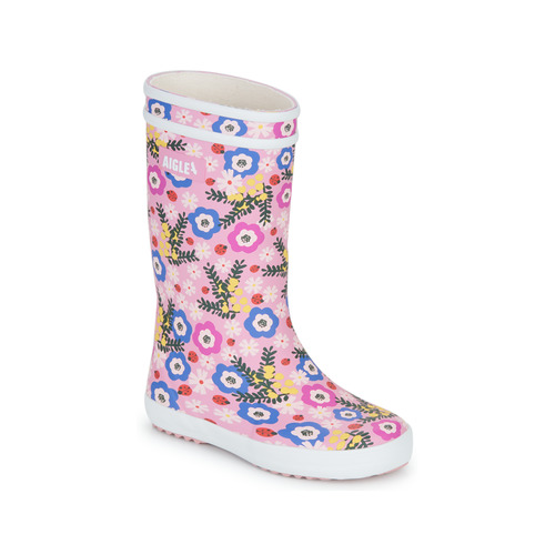 Sapatos Rapariga Botas de borracha Aigle LOLLY POP PLAY2 Rosa / Multicolor