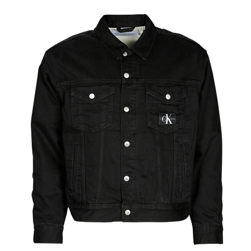 Textil Homem casacos de ganga Calvin Klein Jeans GENDERLESS PADDED DENIM JACKET Preto