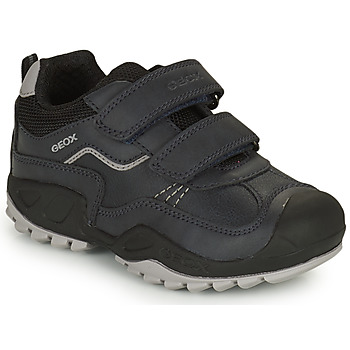 Sapatos Rapaz Sapatilhas Geox J NEW SAVAGE BOY Preto / Cinza