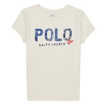 Textil Rapariga T-Shirt mangas curtas Polo Ralph Lauren SS POLO TEE-KNIT SHIRTS-T-SHIRT Branco