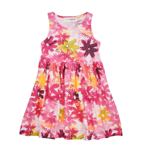 Textil Rapariga Vestidos curtos Desigual VEST_INGRID Rosa / Amarelo