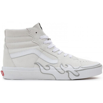 Sapatos Homem Sapatos estilo skate Vans Sk8-hi flame suede Branco