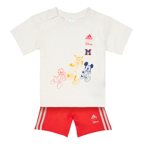 Textil Criança Conjunto Adidas Sportswear DY MM T SUMS Branco / Vermelho