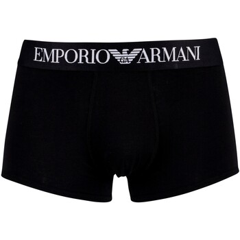 Roupa de interior Homem Boxer Emporio Armani Calções de algodão elástico Preto