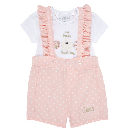 Textil Rapariga Conjunto Guess BODY + CHIFFON SHORTS Branco / Rosa