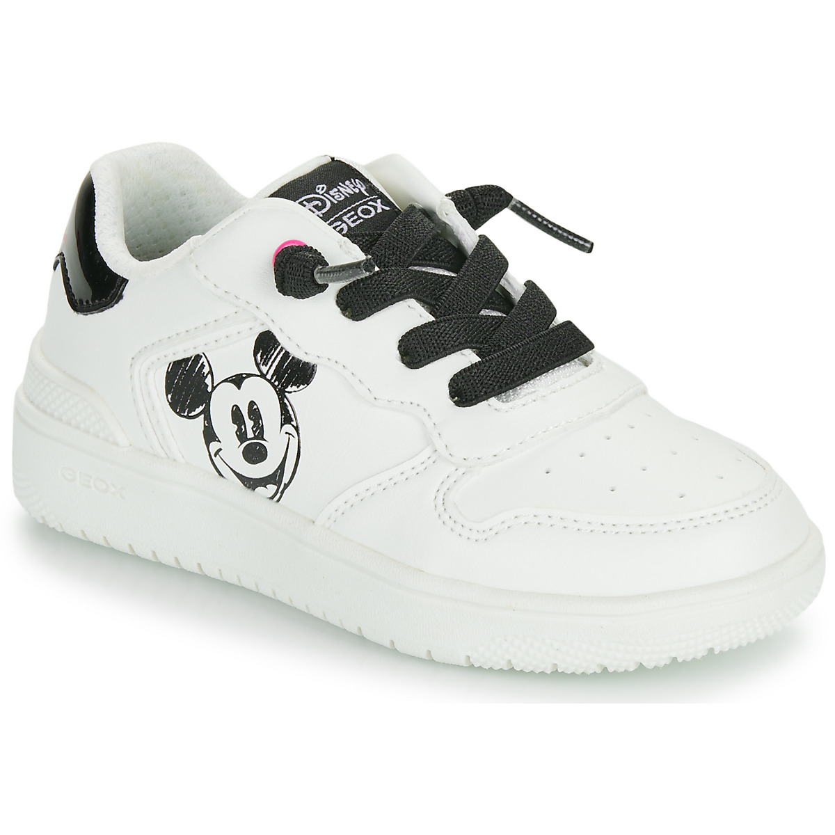 Sapatos Rapariga Sapatilhas Geox J WASHIBA GIRL Branco / Preto