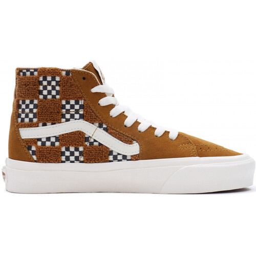 Sapatos Mulher Sapatos estilo skate Vans Sk8-hi tapered tufted check Castanho