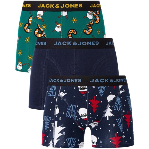 Roupa de interior Homem Boxer Jack & Jones 3 Packs de calções Sweet Santa Azul