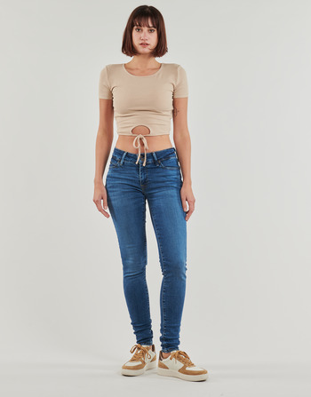 Textil Mulher Gangas Skinny Levi's 711 DOUBLE BUTTON Azul