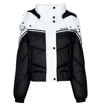 Textil Mulher Quispos Karl Lagerfeld COLORBLOCK PADDED JACKET Preto / Branco