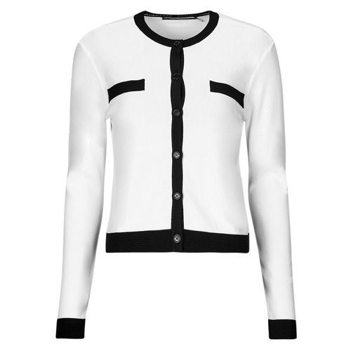 Textil Mulher Casacos de malha Karl Lagerfeld CLASSIC LSLV CARDIGAN Branco / Preto