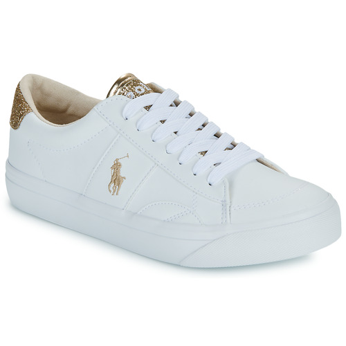 Sapatos Rapariga Sapatilhas Polo Ralph Lauren RYLEY Branco / Ouro