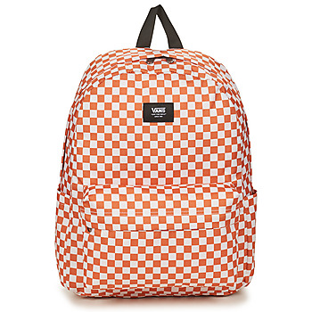 Malas Mochila Vans OLD SKOOL CHECK BACKPACK Branco / Laranja