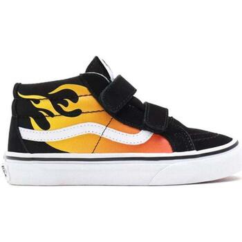 Sapatos Rapaz Sapatilhas de cano-alto Vans sk8-mid_reissu_flame Preto