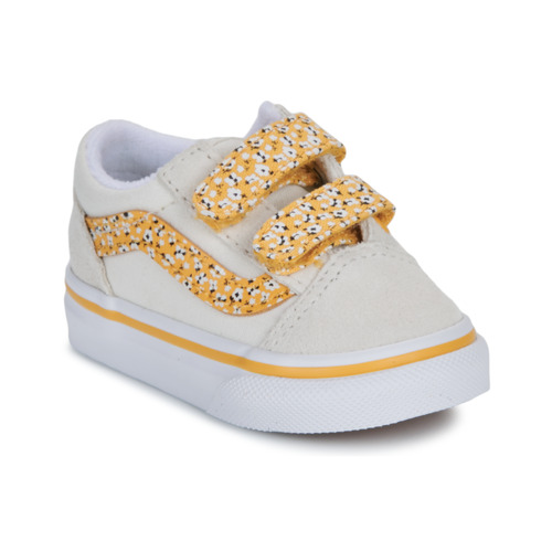 Sapatos Rapariga Sapatilhas Vans Old Skool V Branco / Amarelo