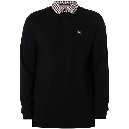 Textil Homem Polos mangas compridas Weekend Offender Camisa pólo de mangas compridas Walker Preto