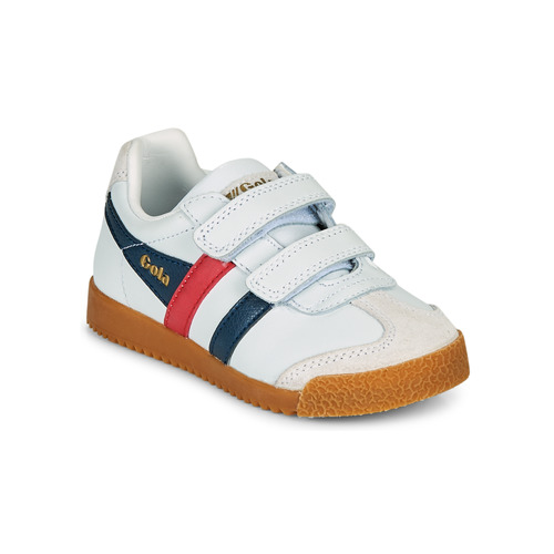 Pantofi Copii Pantofi sport Casual Gola HARRIER LEATHER VELCRO Alb / Albastru / Roșu