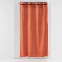 Casa Draperii / jaluzele Douceur d intérieur RIDEAU A OEILLETS 135 x 240 CM COTON LAVE LINETTE TERRACOTTA Portocaliu