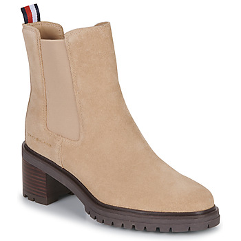 Pantofi Femei Ghete Tommy Hilfiger Outdoor Chelsea Mid Heel Boot Bej