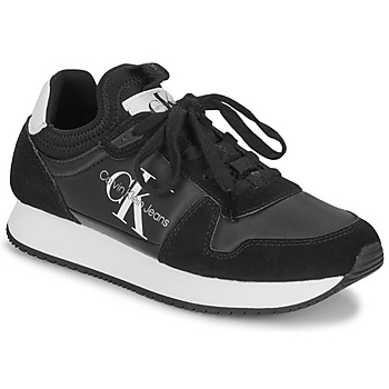 Pantofi Femei Pantofi sport Casual Calvin Klein Jeans RUNNER SOCK LACEUP NY-LTH W Negru / Alb