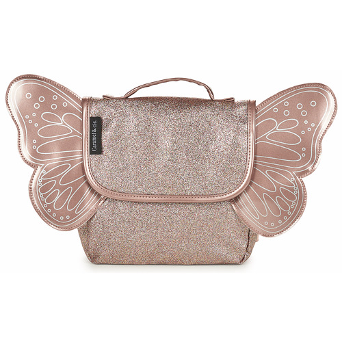 Genti Fete Ghiozdane CARAMEL & CIE BUTTERFLY BAG GLITTERS Roz