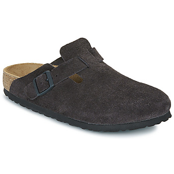 Pantofi Saboti Birkenstock Boston LEVE Velvet Grey Gri