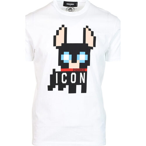 Îmbracaminte Hanorace  Dsquared T-shirt Cyro Pixélé  Alb