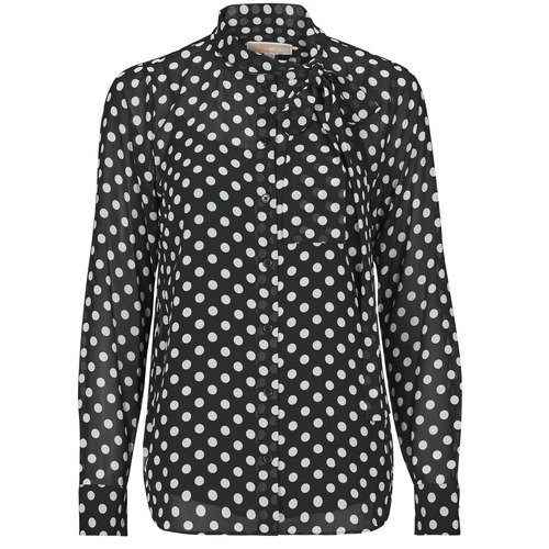 Îmbracaminte Femei Topuri și Bluze MICHAEL Michael Kors PARISIAN DOT BOW BLOUSE Negru / Alb