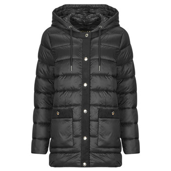 Îmbracaminte Femei Geci MICHAEL Michael Kors HOODED LONGLINE PACKABLE W CORDUROY TRIM Negru