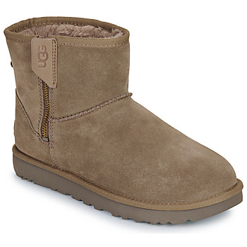 Pantofi Femei Ghete UGG CLASSIC MINI BAILEY ZIP Taupe