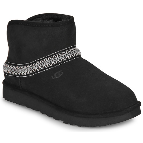 Pantofi Femei Ghete UGG CLASSIC MINI CRESCENT Negru