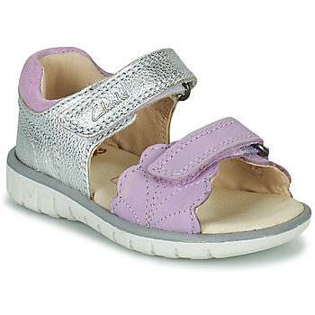 Skor Flickor Sandaler Clarks Roam Wing T. Silverfärgad / Violett