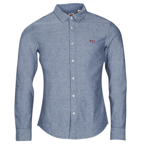 textil Herr Långärmade skjortor Levi's LS BATTERY HM SHIRT SLIM Blå