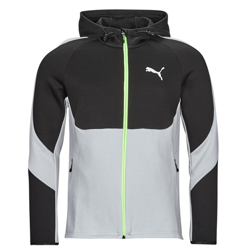 textil Herr Sweatshirts Puma EVOSTRIPE FULL ZIP HOODIE Grå / Svart